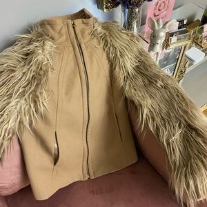 *HOST PICK* Zara Wool Blend Faux Fur Sleeve Coat